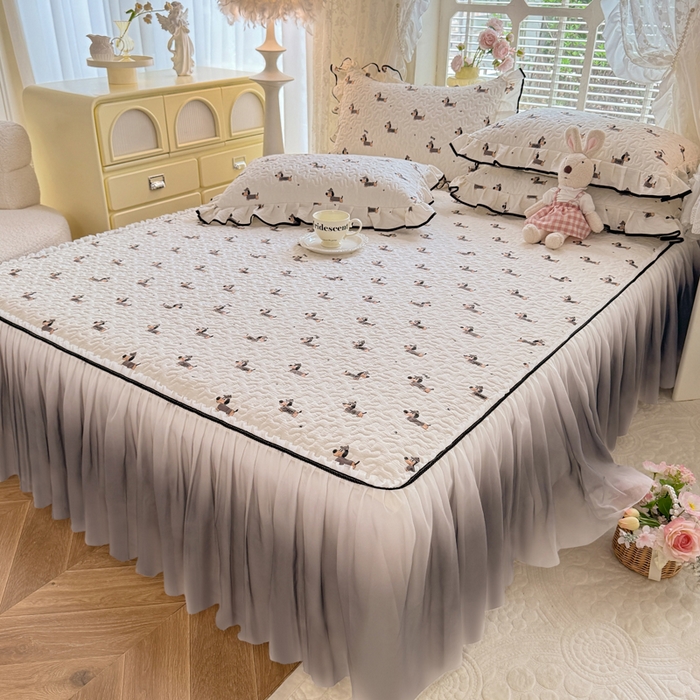 91家纺网 家纺一手货源 找家纺 （总）金盛皇朝家纺 2025新款渐变色床裙系列