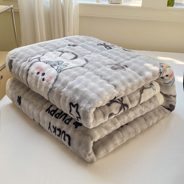 91家纺网 家纺一手货源 找家纺 优品惠 2025新款兔毛绒泡泡牛奶绒床垫子夹棉床褥床盖床单加厚保暖 西高地