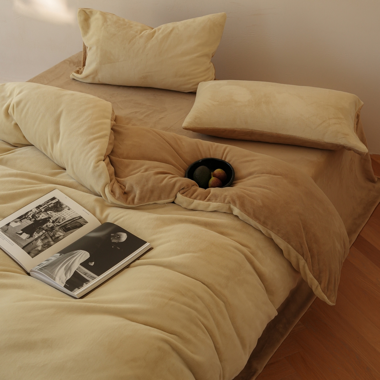 （总）简纯主义 2025新款撞色牛奶绒那不勒斯系列四件套