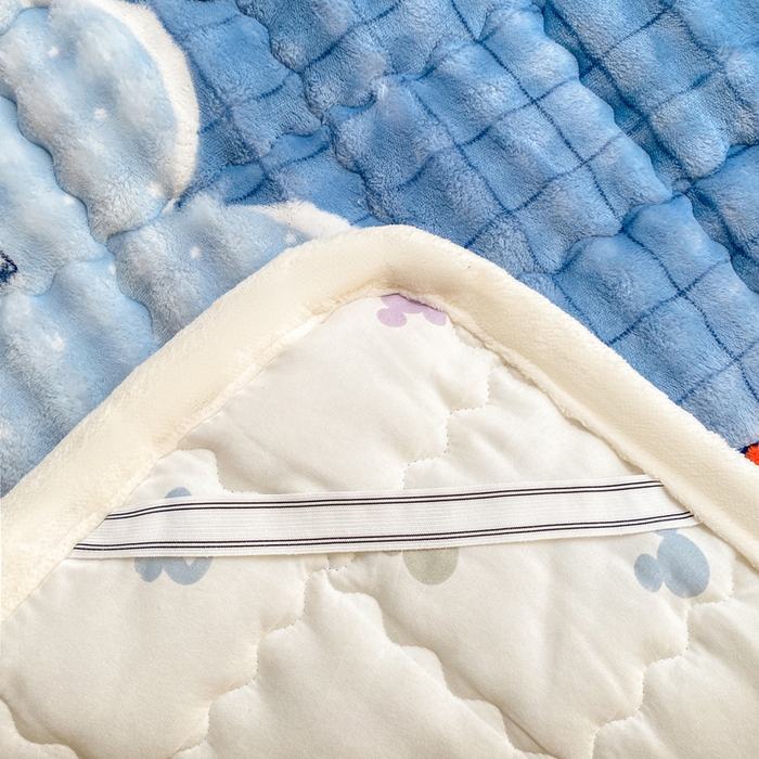 91家纺网 家纺一手货源 找家纺 优品惠 2025新款兔毛绒泡泡牛奶绒床垫子夹棉床褥床盖床单加厚保暖 宇航员