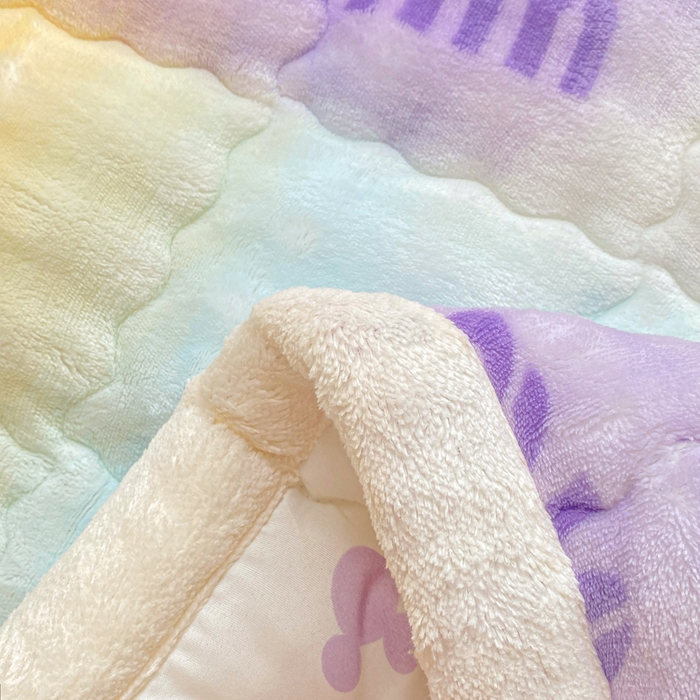 91家纺网 家纺一手货源 找家纺 优品惠 2025新款兔毛绒泡泡牛奶绒床垫子夹棉床褥床盖床单加厚保暖 晕染草莓