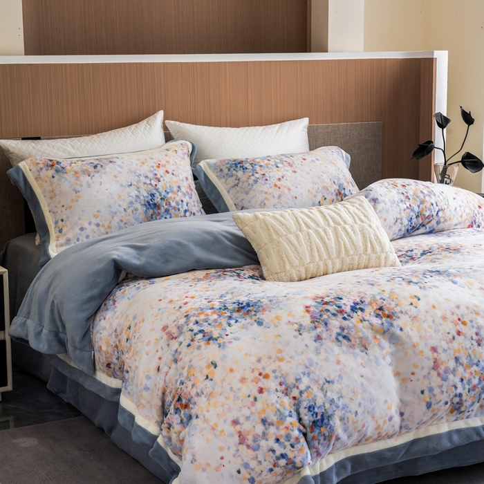 91家纺网 家纺一手货源 找家纺 （总）瑞雪家居 2025新款全消光数码印花牛奶绒系列四件套