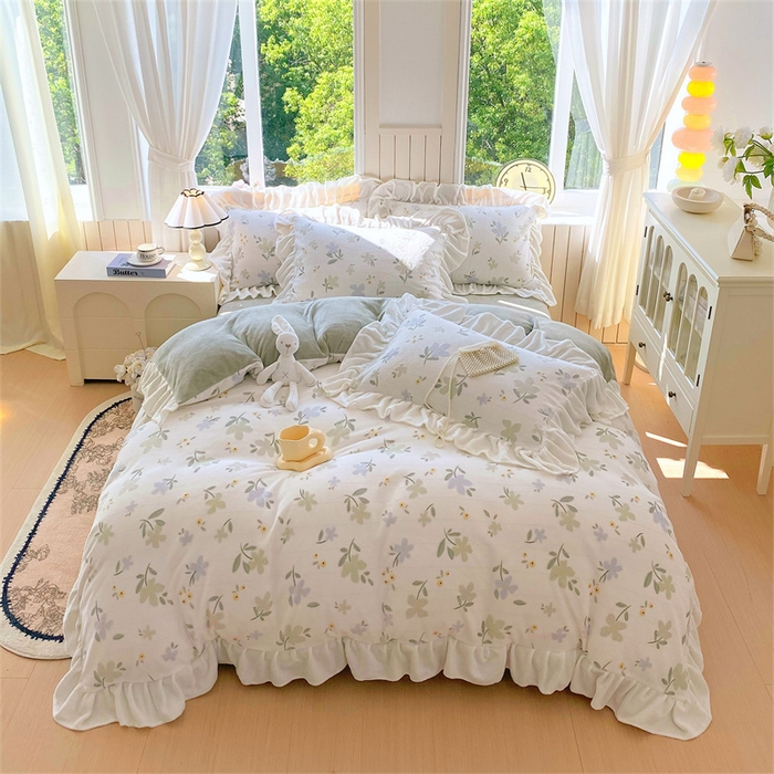 91家纺网 家纺一手货源 找家纺 （总）启程家纺 2025新款花边雕花牛奶绒四件套