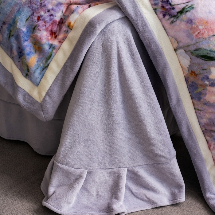 91家纺网 家纺一手货源 找家纺 瑞雪家居 2025新款全消光数码印花牛奶绒系列四件套 蝶语紫