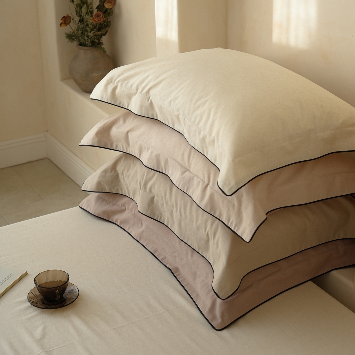 91家纺网 家纺一手货源 找家纺 简纯主义 2025新款棉麻素织雅韵系列四件套 组合