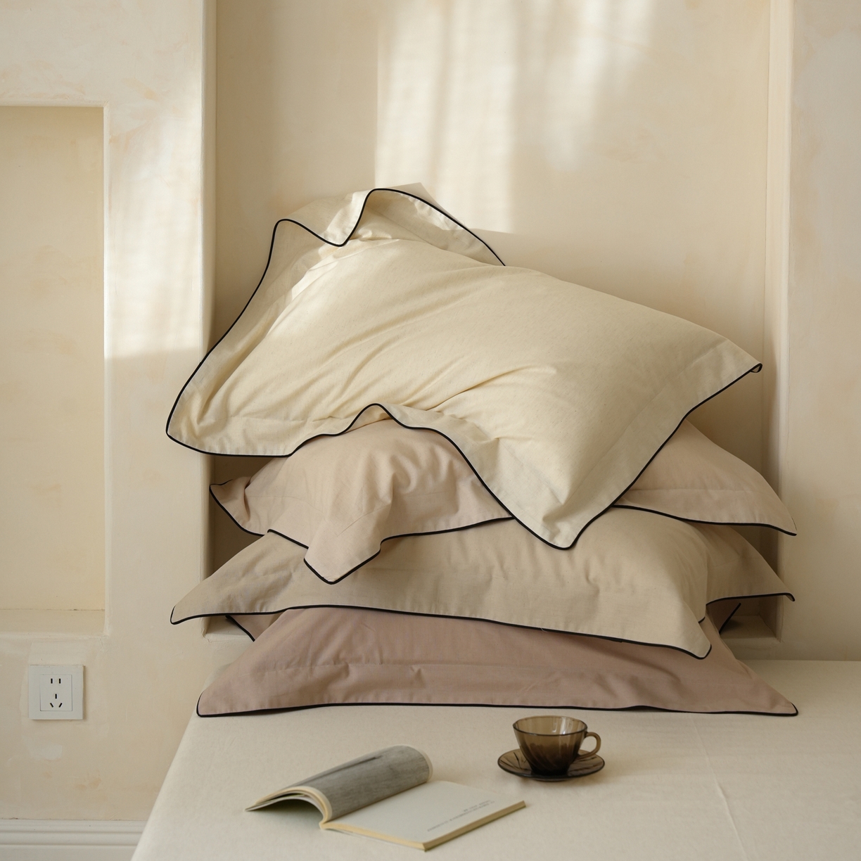 91家纺网 家纺一手货源 找家纺 简纯主义 2025新款棉麻素织雅韵系列四件套 组合