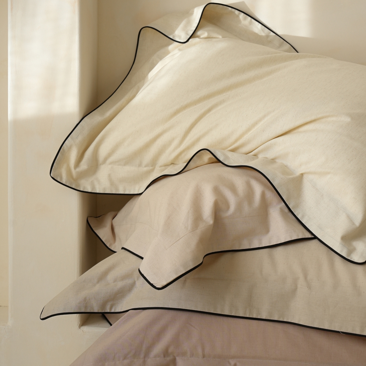 91家纺网 家纺一手货源 找家纺 简纯主义 2025新款棉麻素织雅韵系列四件套 组合