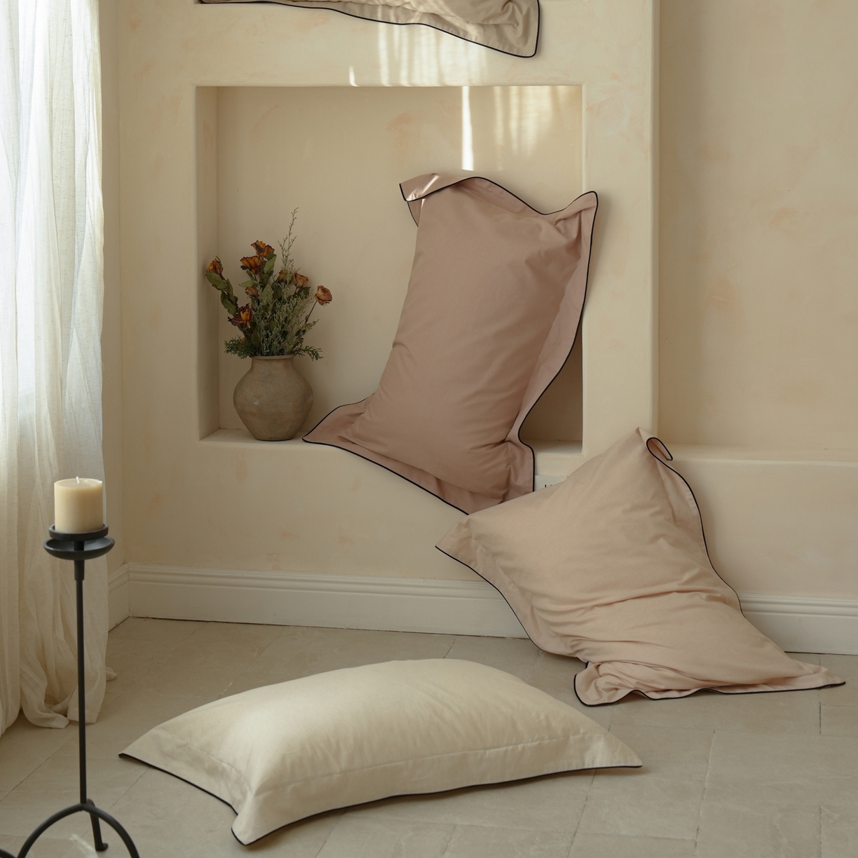 91家纺网 家纺一手货源 找家纺 简纯主义 2025新款棉麻素织雅韵系列四件套 组合