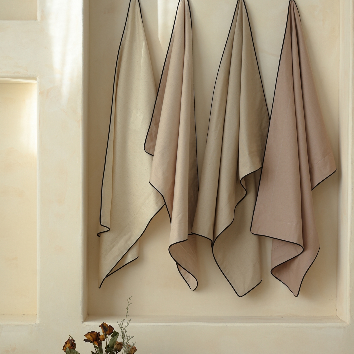 91家纺网 家纺一手货源 找家纺 简纯主义 2025新款棉麻素织雅韵系列四件套 组合