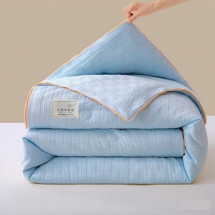 VIP被业 2025新款华夫格提花大豆子母被二合一四季被被子被芯 清新蓝