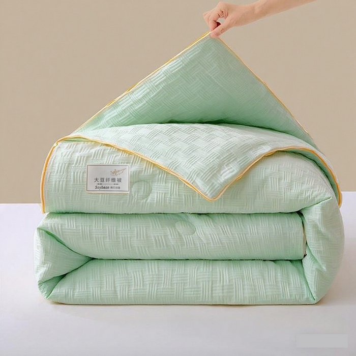 VIP被业 2025新款华夫格提花大豆子母被二合一四季被被子被芯 抹茶绿