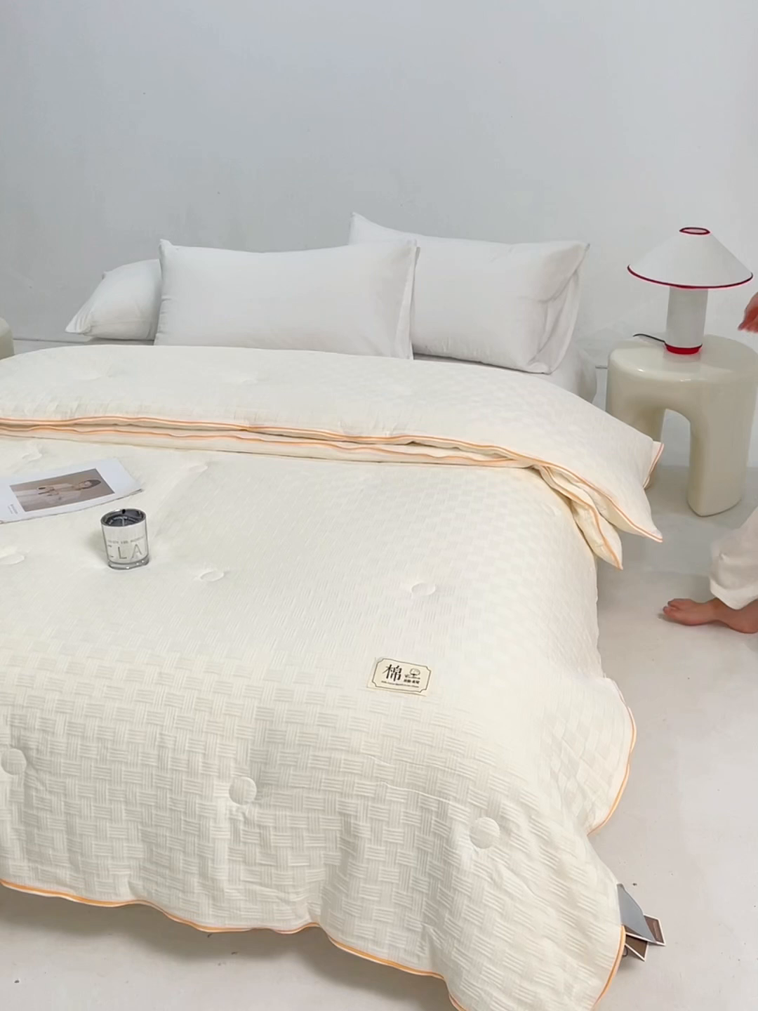 91家纺网 家纺一手货源 找家纺 （总）VIP被业 2025新款华夫格提花大豆子母被二合一四季被被子被芯