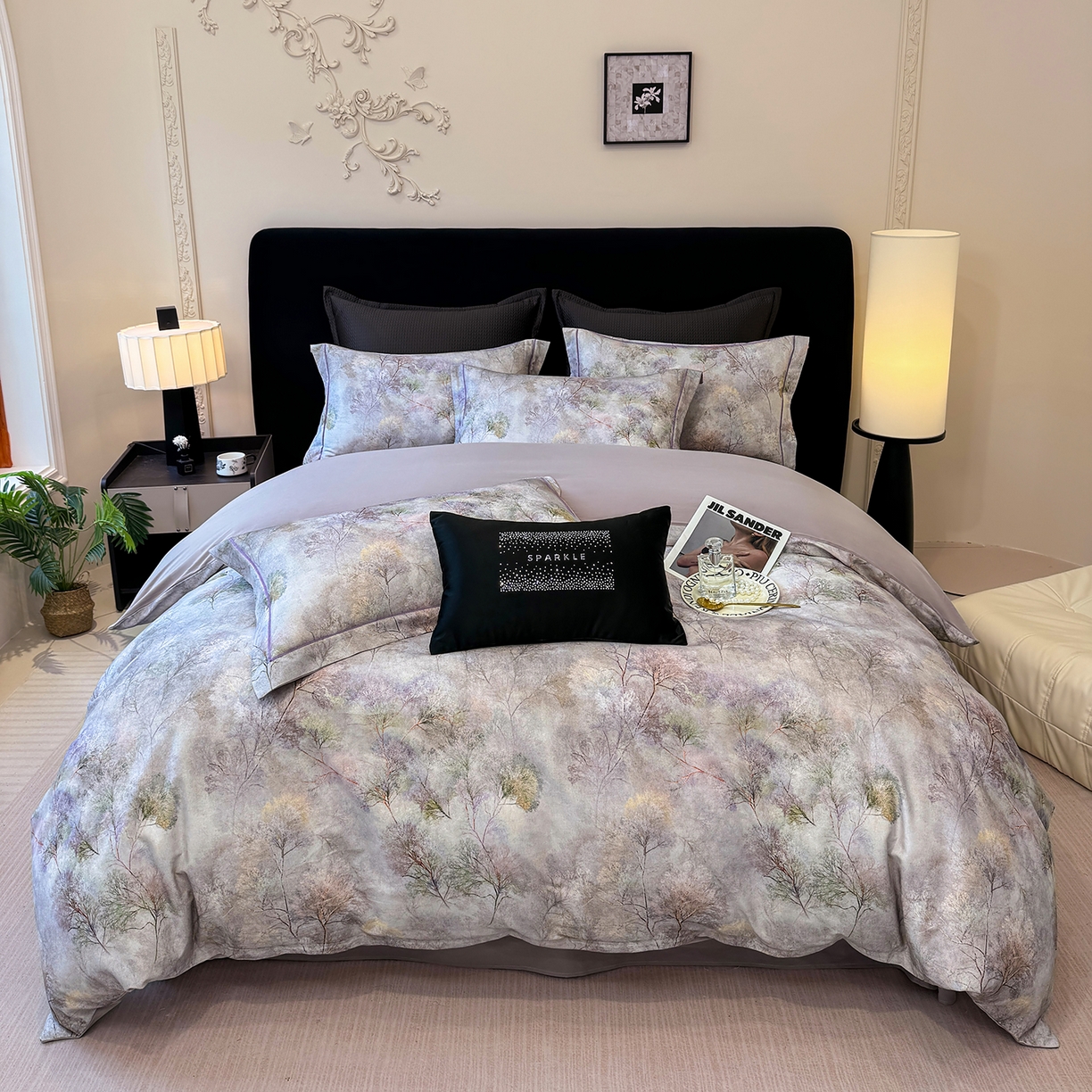 91家纺网 家纺一手货源 找家纺 星座家纺 2025秋冬新款全棉磨毛数码印花四件套 爱丽丝