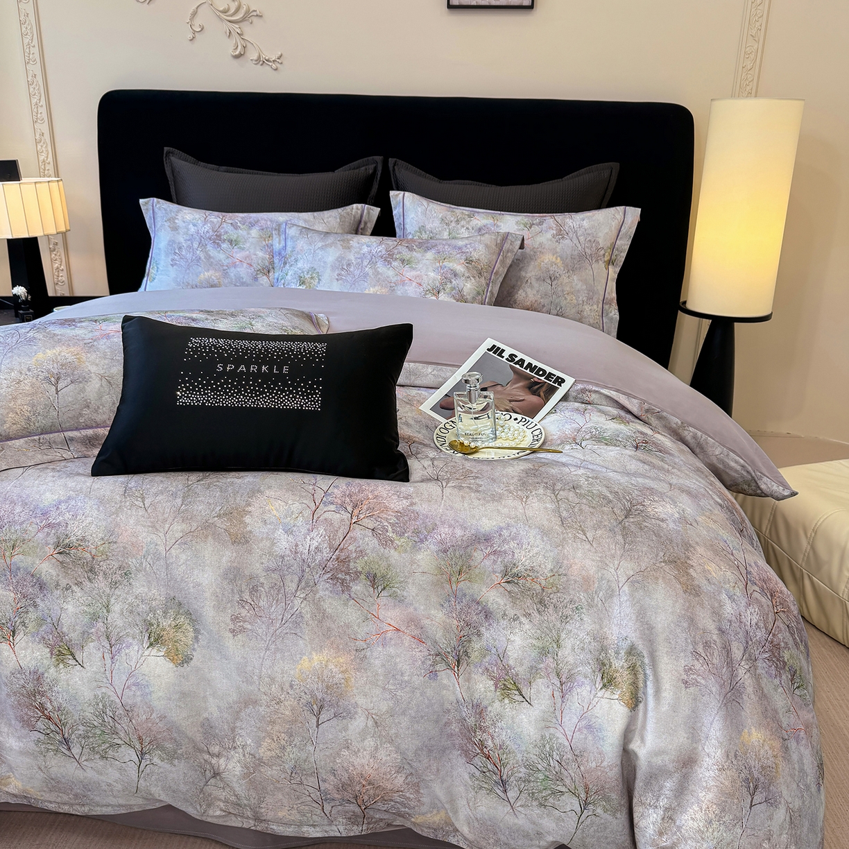 91家纺网 家纺一手货源 找家纺 星座家纺 2025秋冬新款全棉磨毛数码印花四件套 爱丽丝