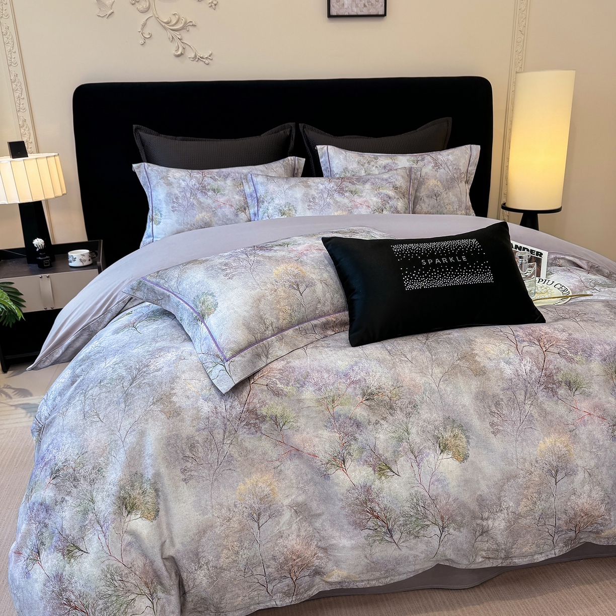 91家纺网 家纺一手货源 找家纺 星座家纺 2025秋冬新款全棉磨毛数码印花四件套 爱丽丝