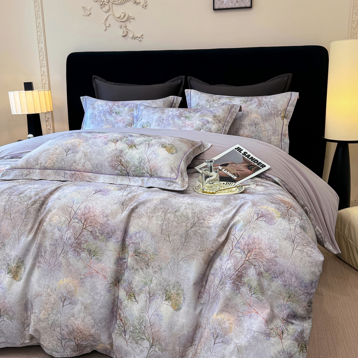 91家纺网 家纺一手货源 找家纺 星座家纺 2025秋冬新款全棉磨毛数码印花四件套 爱丽丝