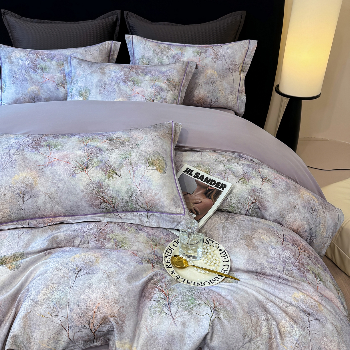 91家纺网 家纺一手货源 找家纺 星座家纺 2025秋冬新款全棉磨毛数码印花四件套 爱丽丝