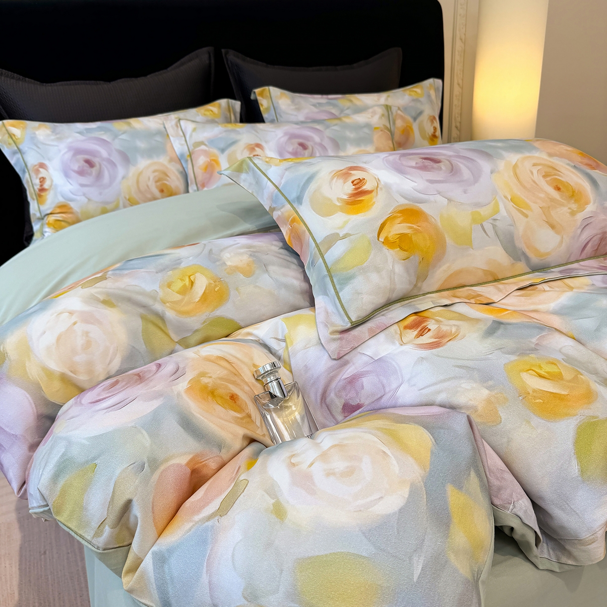 星座家纺 2025秋冬新款全棉磨毛数码印花四件套 爱语玫瑰