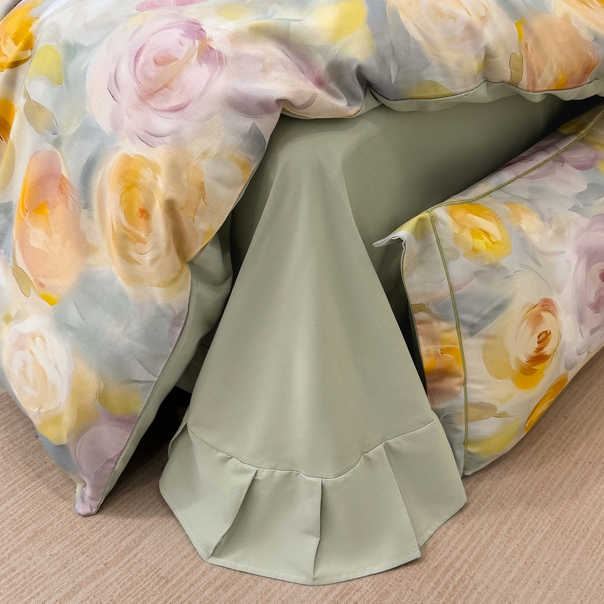 91家纺网 家纺一手货源 找家纺 星座家纺 2025秋冬新款全棉磨毛数码印花四件套 爱语玫瑰