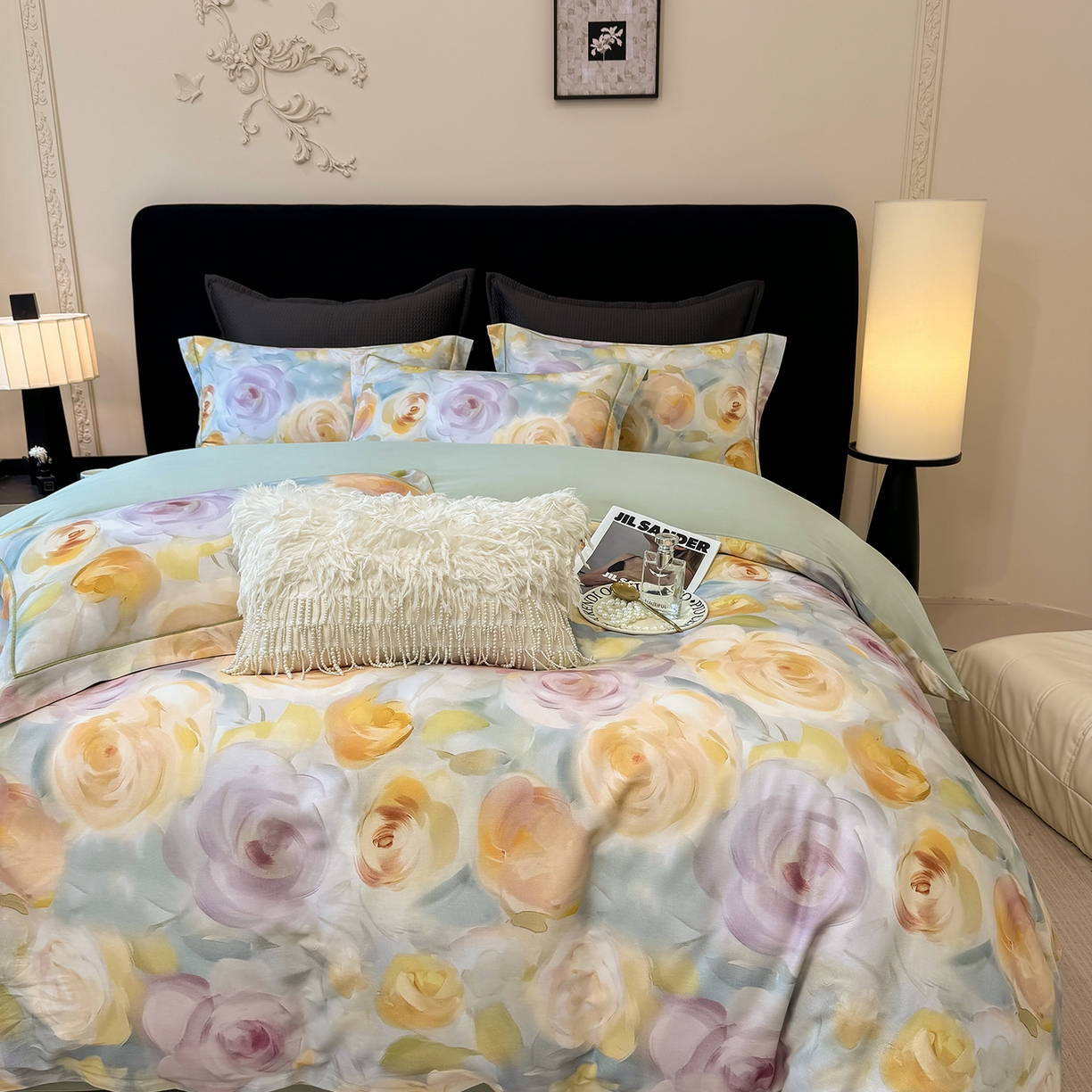 91家纺网 家纺一手货源 找家纺 星座家纺 2025秋冬新款全棉磨毛数码印花四件套 爱语玫瑰