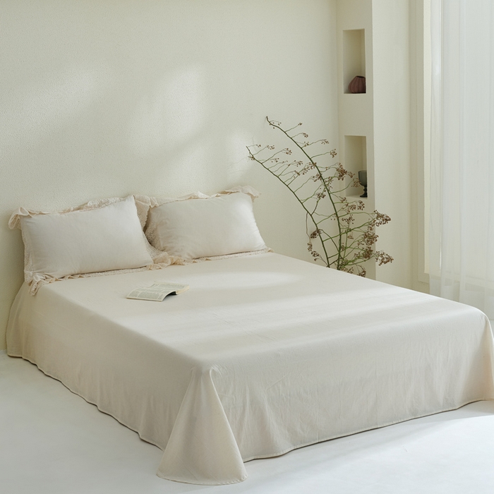 91家纺网 家纺一手货源 找家纺 桂雅居 2025新款舒适麻棉麻数码印花蕾丝花边懒人被被子被芯 麻本色