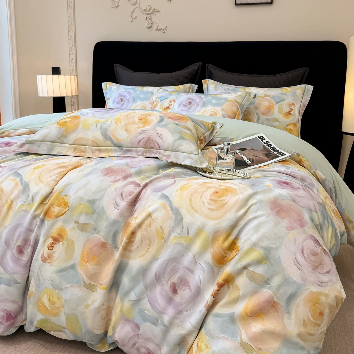 91家纺网 家纺一手货源 找家纺 星座家纺 2025秋冬新款全棉磨毛数码印花四件套 爱语玫瑰