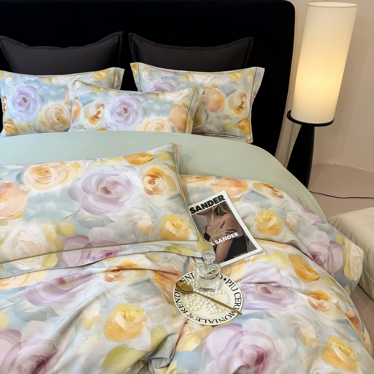 91家纺网 家纺一手货源 找家纺 星座家纺 2025秋冬新款全棉磨毛数码印花四件套 爱语玫瑰