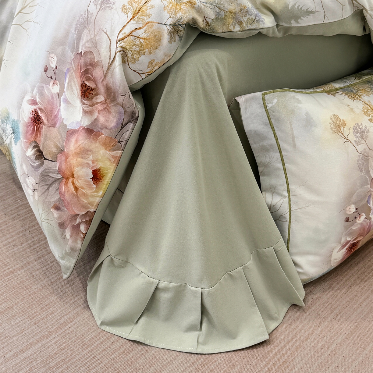 91家纺网 家纺一手货源 找家纺 星座家纺 2025秋冬新款全棉磨毛数码印花四件套 飞花