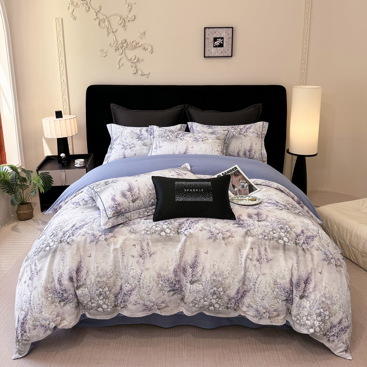 91家纺网 家纺一手货源 找家纺 星座家纺 2025秋冬新款全棉磨毛数码印花四件套 华美