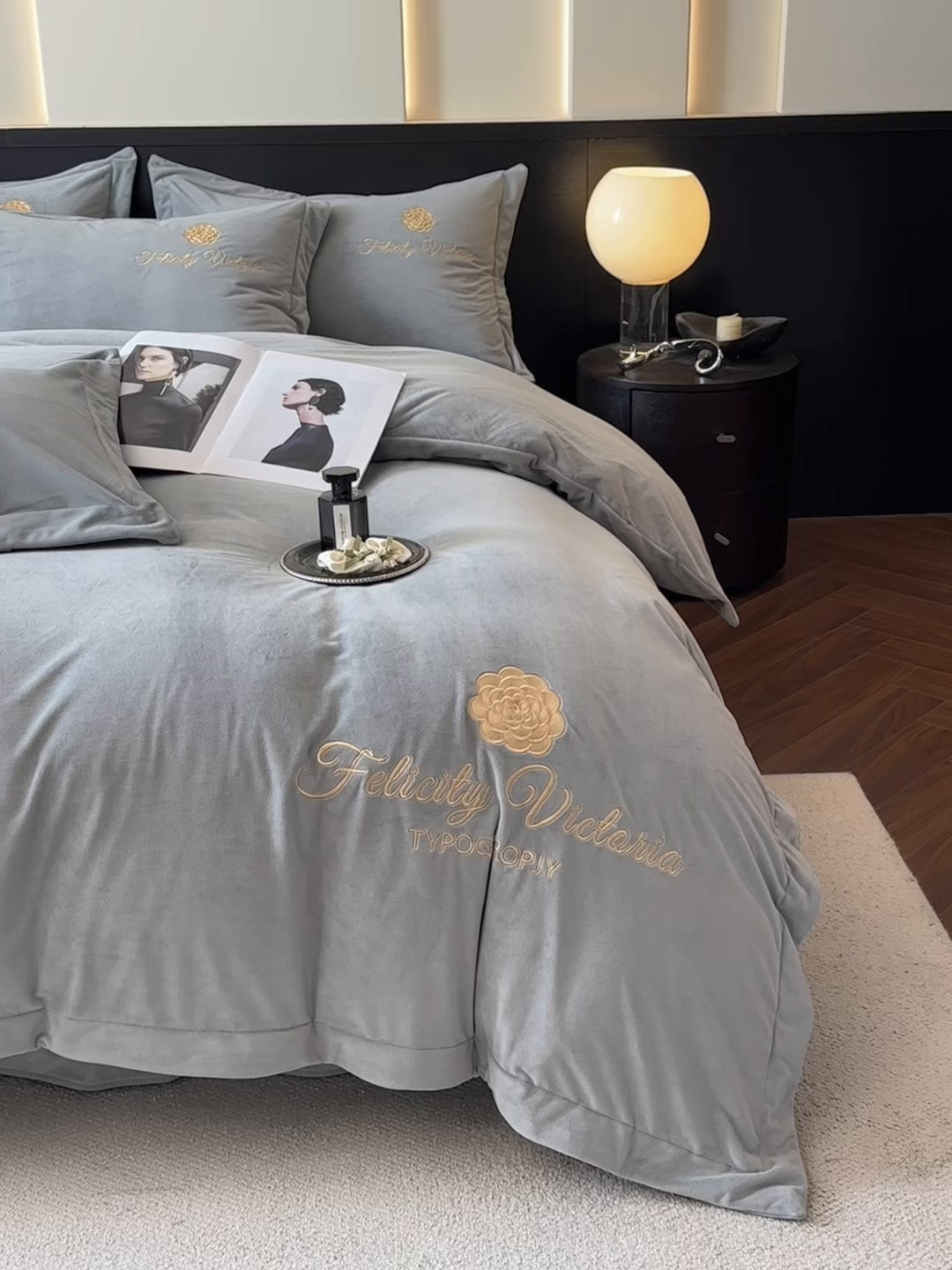 91家纺网 家纺一手货源 找家纺 （总）鸿织源2025新款-茶颜系列 宝宝绒宽边四件套