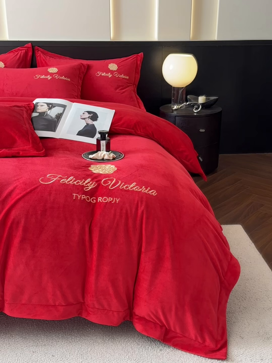 91家纺网 家纺一手货源 找家纺 （总）鸿织源2025新款-茶颜系列 宝宝绒宽边四件套