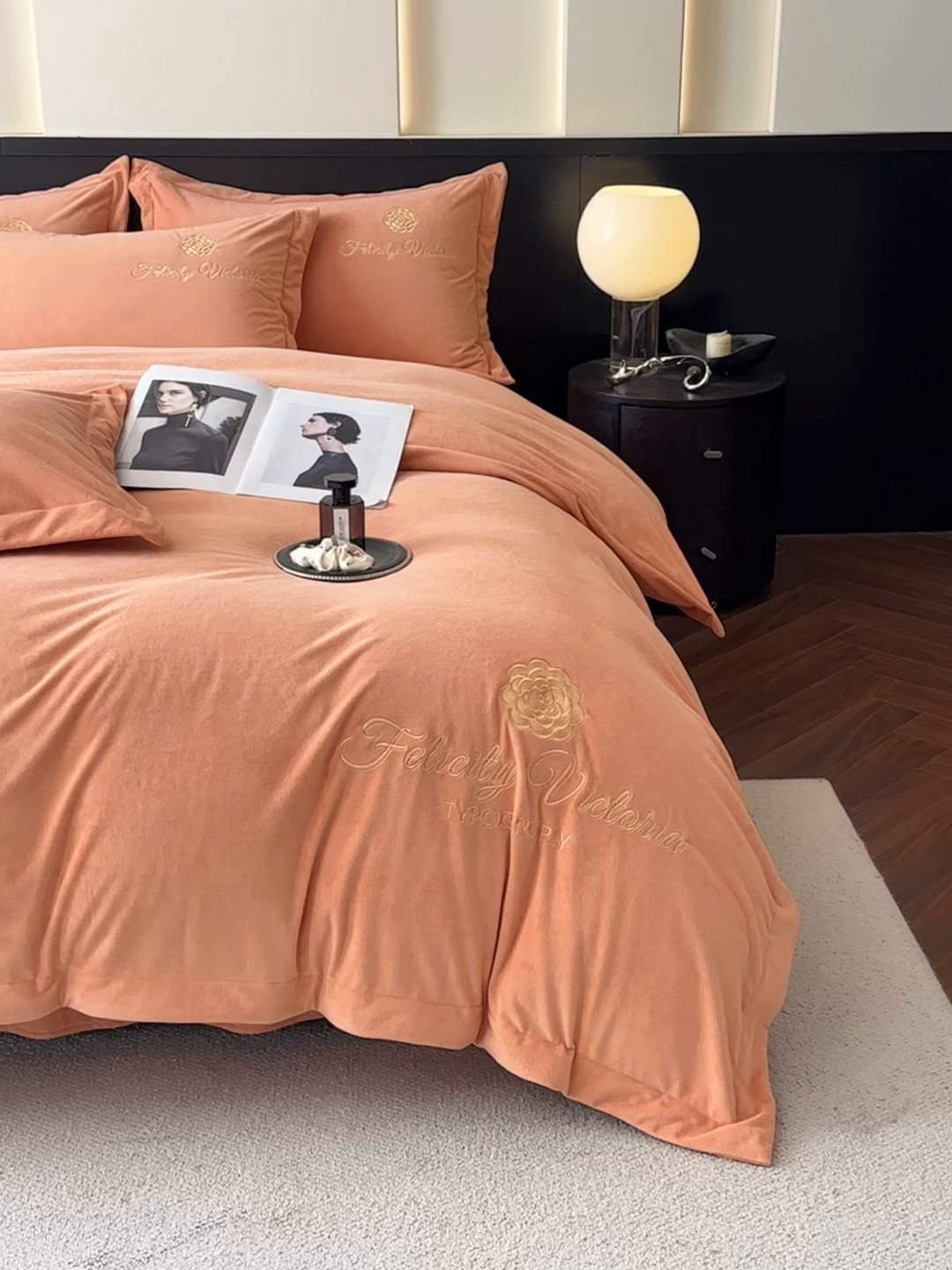 91家纺网 家纺一手货源 找家纺 （总）鸿织源2025新款-茶颜系列 宝宝绒宽边四件套