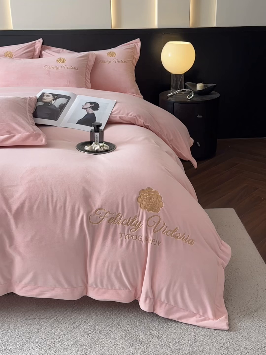 91家纺网 家纺一手货源 找家纺 （总）鸿织源2025新款-茶颜系列 宝宝绒宽边四件套