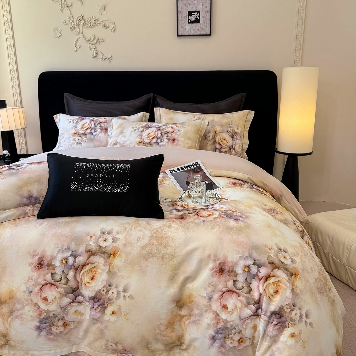 91家纺网 家纺一手货源 找家纺 星座家纺 2025秋冬新款全棉磨毛数码印花四件套 沁心