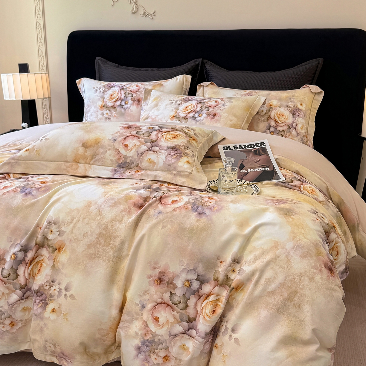 91家纺网 家纺一手货源 找家纺 星座家纺 2025秋冬新款全棉磨毛数码印花四件套 沁心