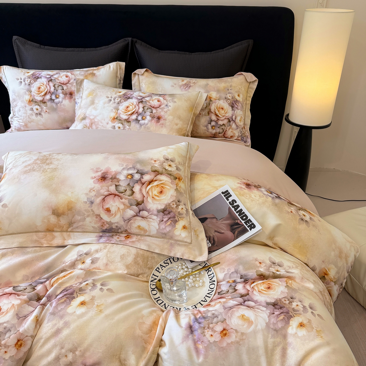 91家纺网 家纺一手货源 找家纺 星座家纺 2025秋冬新款全棉磨毛数码印花四件套 沁心