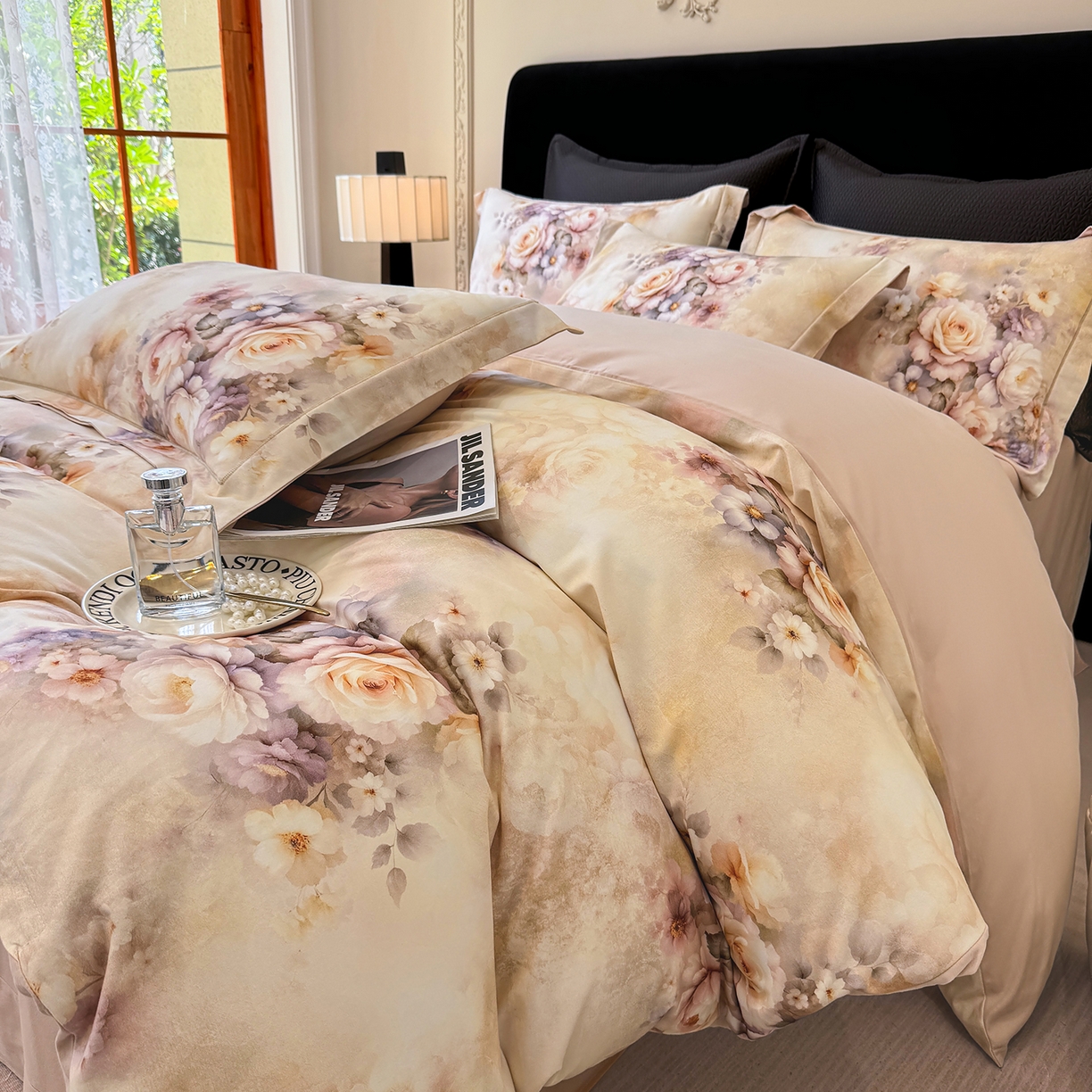 91家纺网 家纺一手货源 找家纺 星座家纺 2025秋冬新款全棉磨毛数码印花四件套 沁心