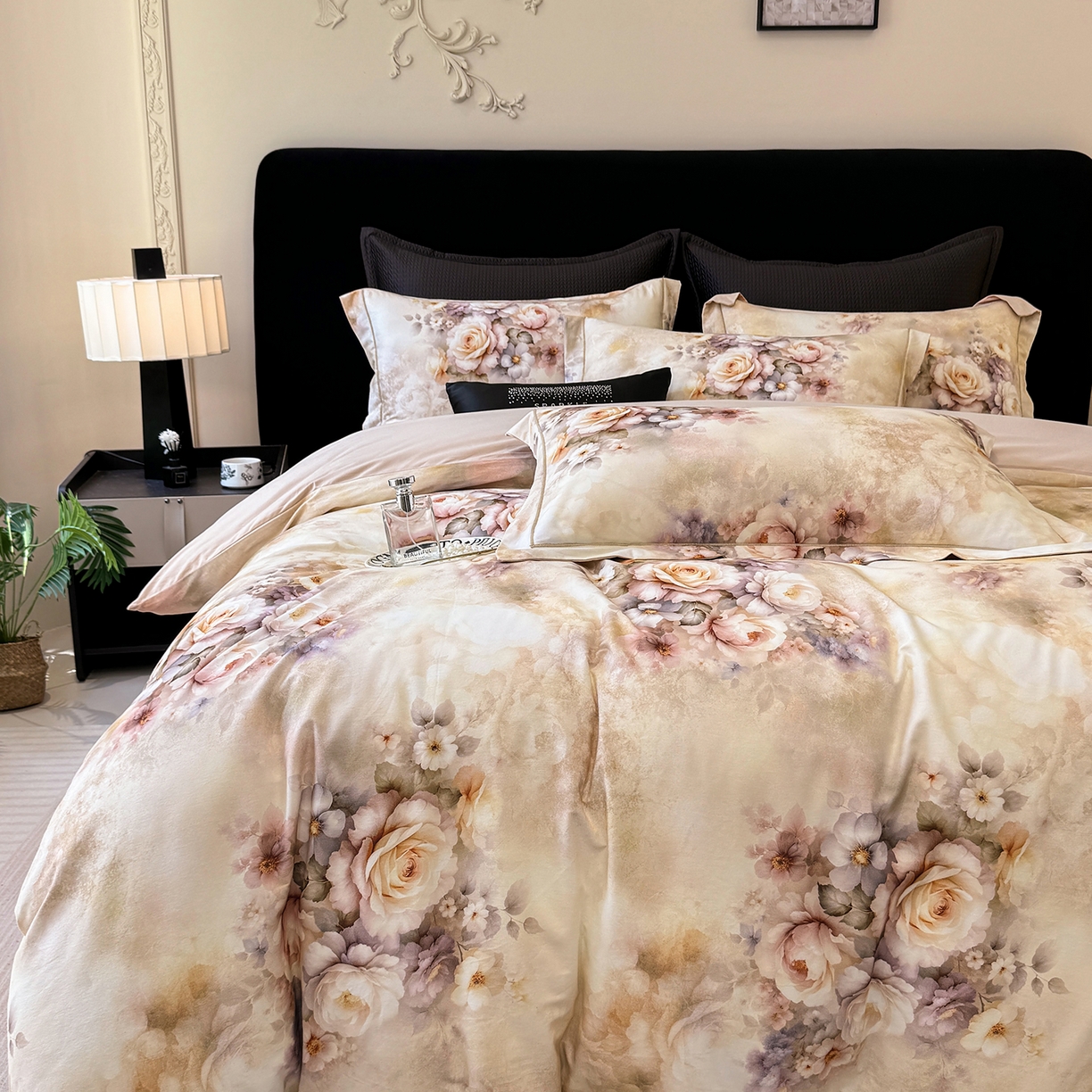 91家纺网 家纺一手货源 找家纺 星座家纺 2025秋冬新款全棉磨毛数码印花四件套 沁心