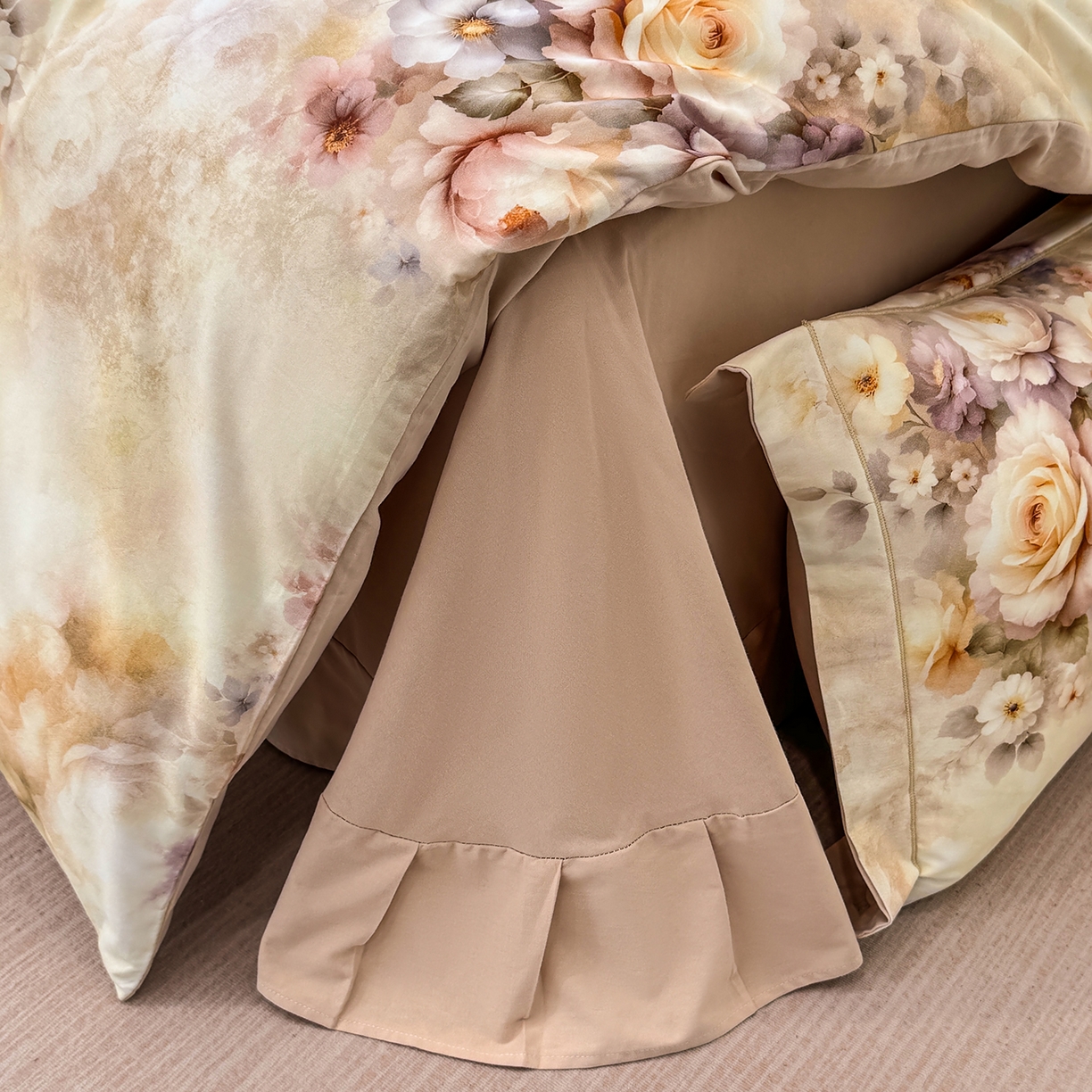 91家纺网 家纺一手货源 找家纺 星座家纺 2025秋冬新款全棉磨毛数码印花四件套 沁心