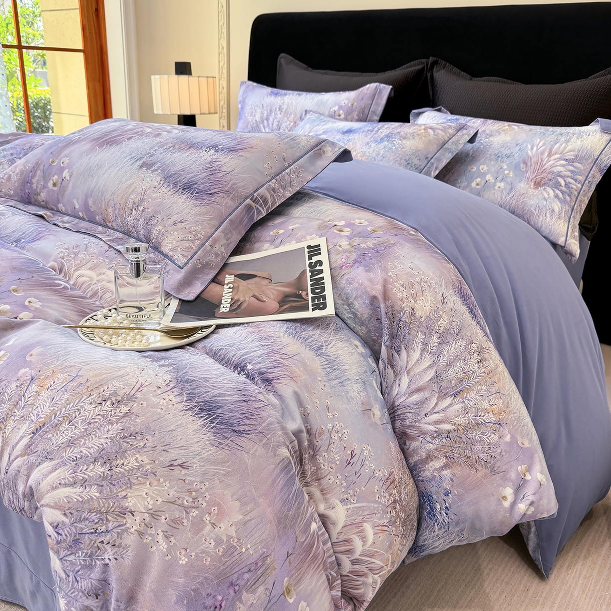 91家纺网 家纺一手货源 找家纺 星座家纺 2025秋冬新款全棉磨毛数码印花四件套 秋意浓