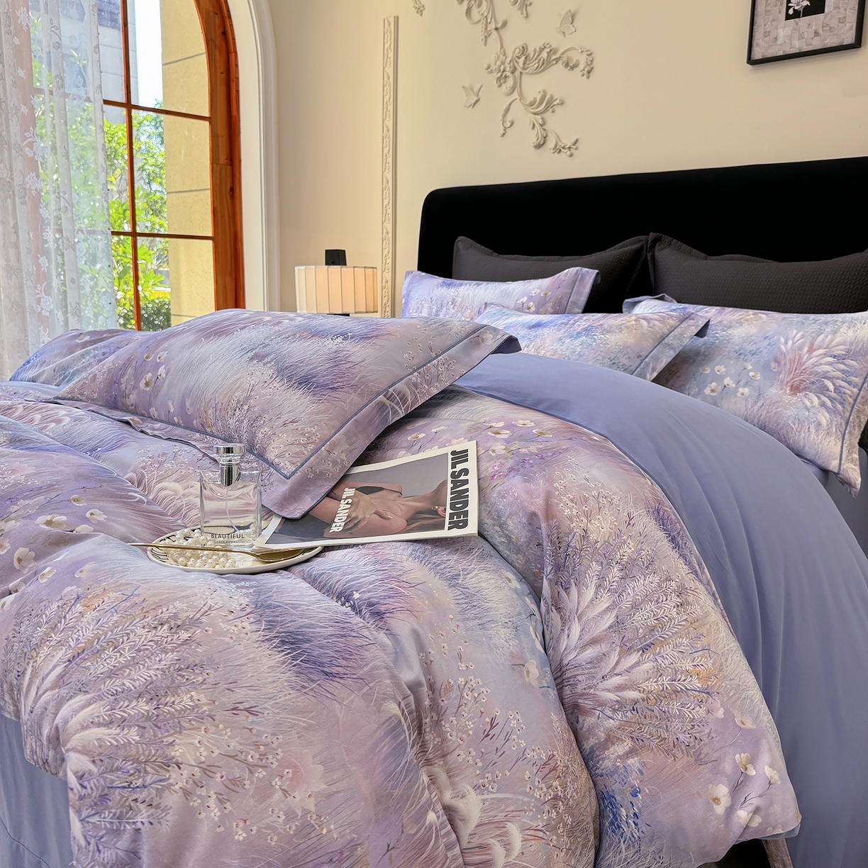 91家纺网 家纺一手货源 找家纺 星座家纺 2025秋冬新款全棉磨毛数码印花四件套 秋意浓