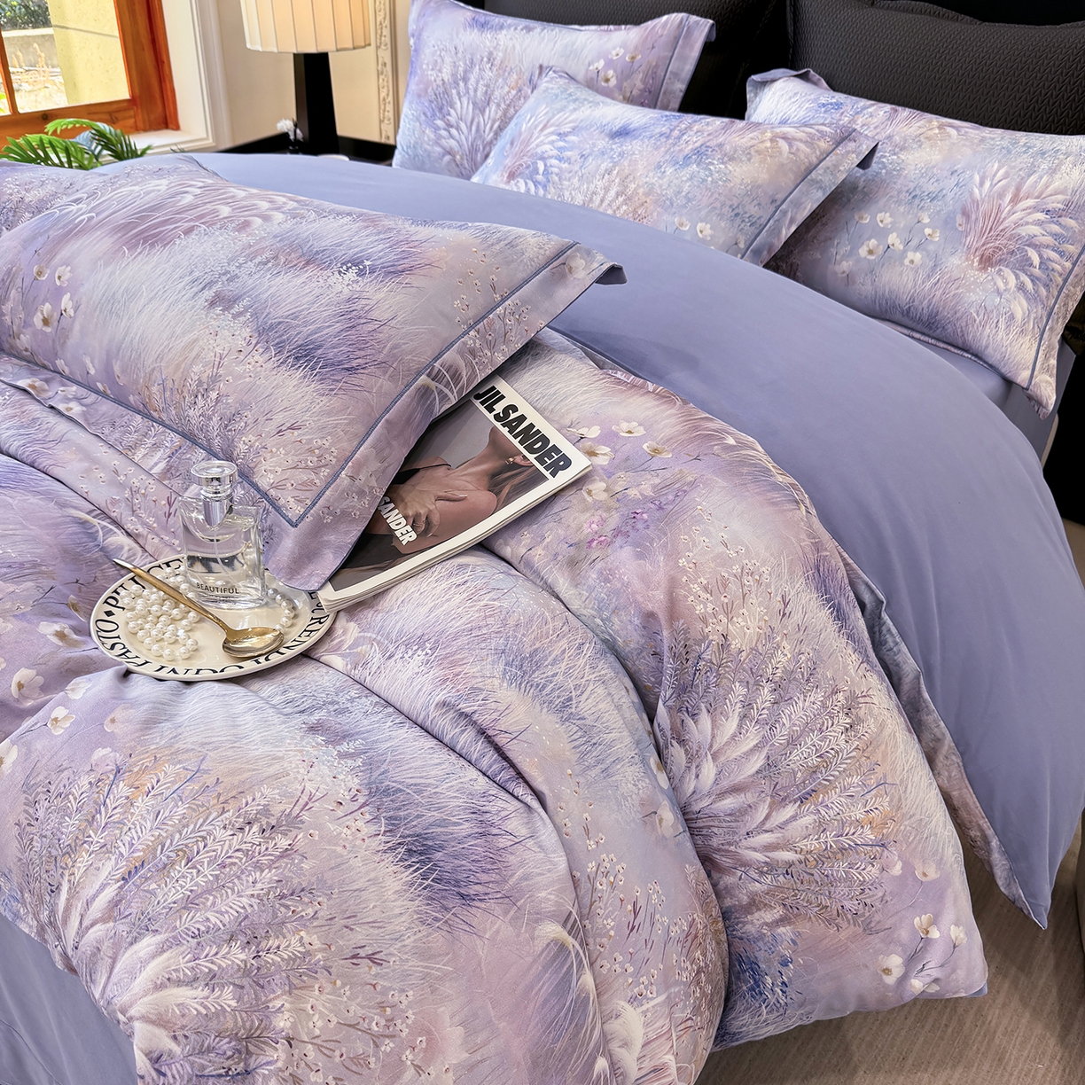 91家纺网 家纺一手货源 找家纺 星座家纺 2025秋冬新款全棉磨毛数码印花四件套 秋意浓