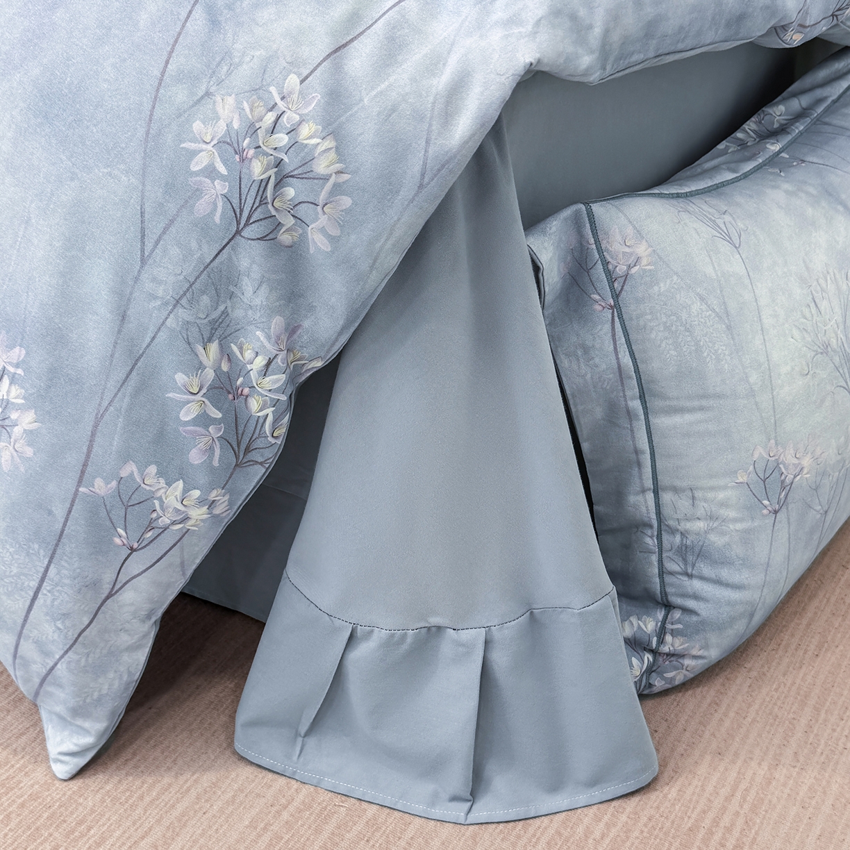 91家纺网 家纺一手货源 找家纺 星座家纺 2025秋冬新款全棉磨毛数码印花四件套 听风冷羽