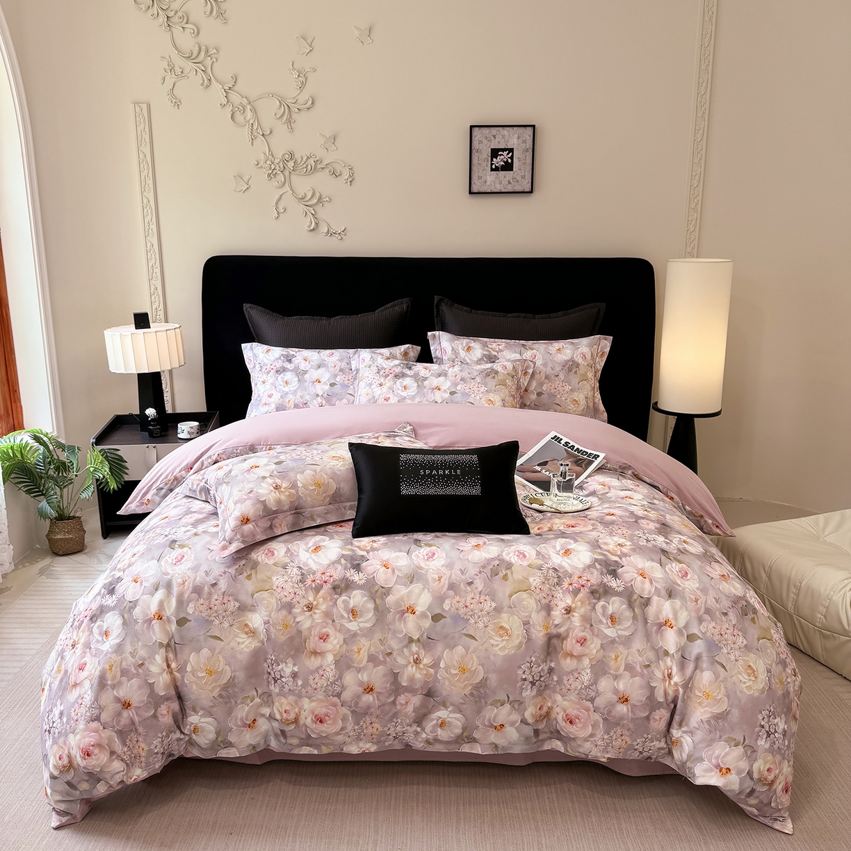 91家纺网 家纺一手货源 找家纺 星座家纺 2025秋冬新款全棉磨毛数码印花四件套 炫彩花园