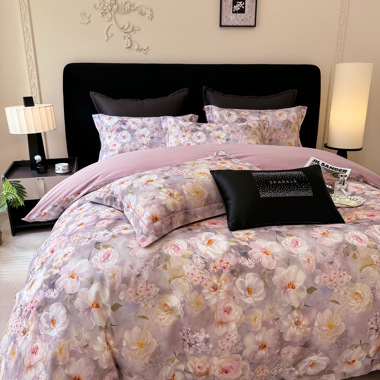 91家纺网 家纺一手货源 找家纺 星座家纺 2025秋冬新款全棉磨毛数码印花四件套 炫彩花园