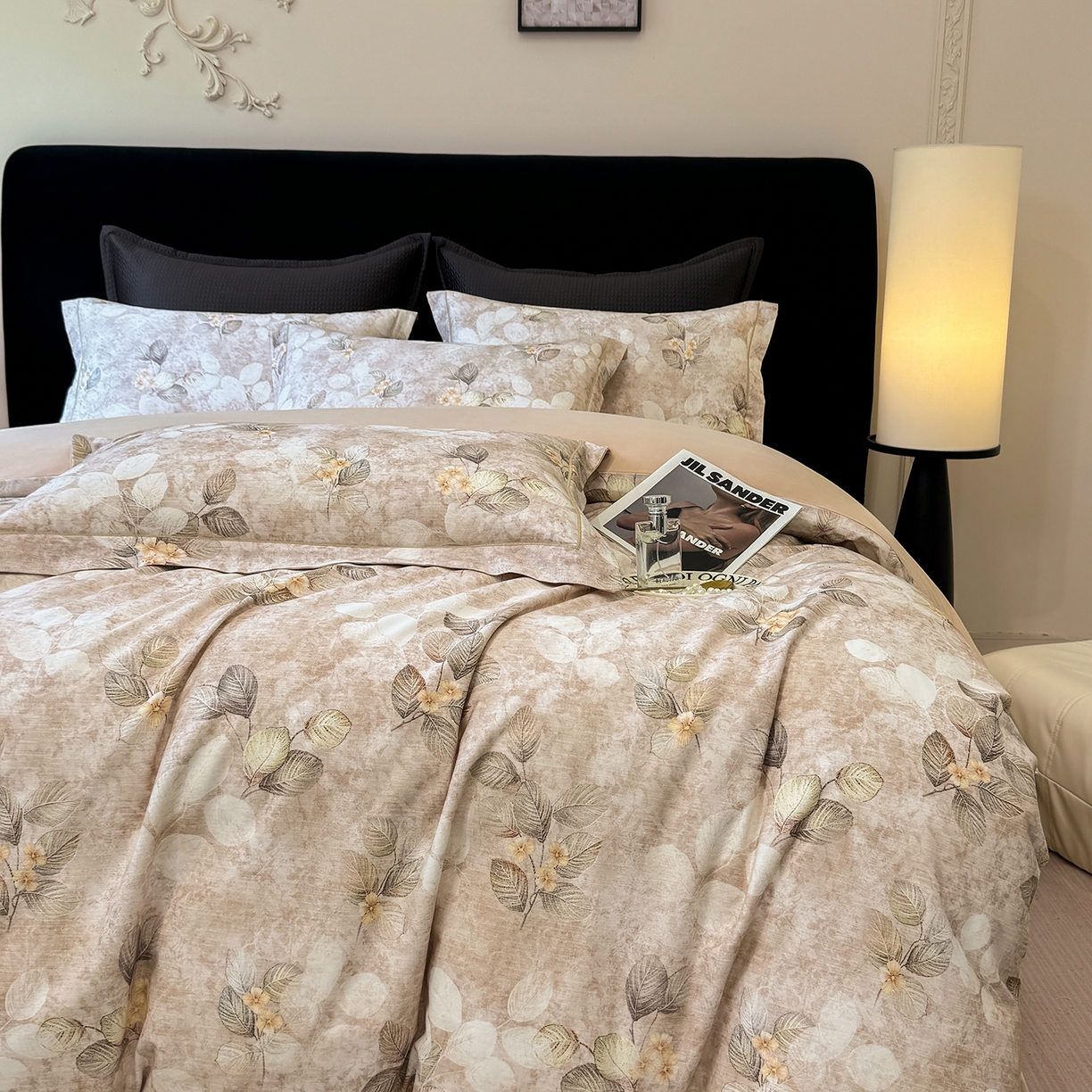 91家纺网 家纺一手货源 找家纺 星座家纺 2025秋冬新款全棉磨毛数码印花四件套 夜会美