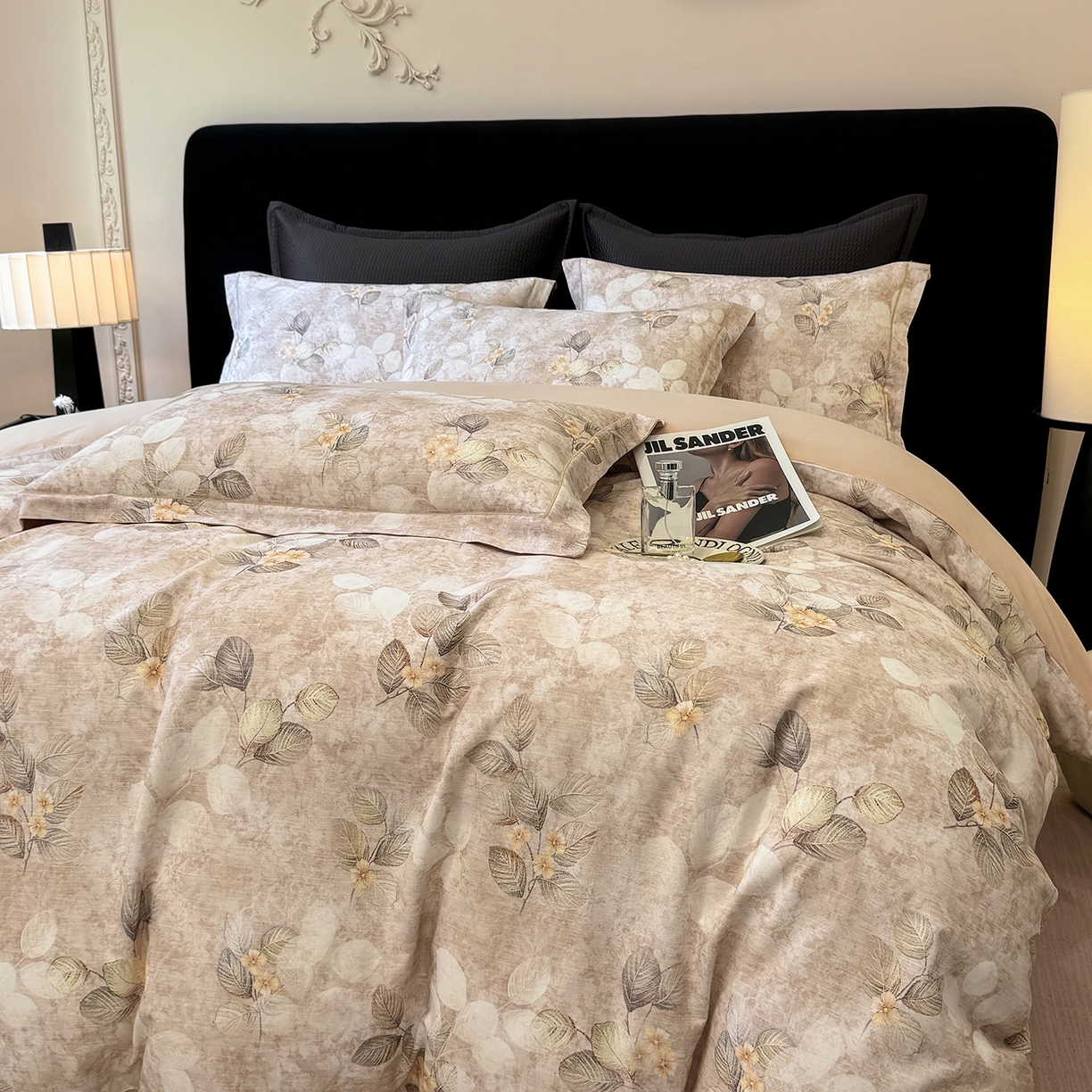 91家纺网 家纺一手货源 找家纺 星座家纺 2025秋冬新款全棉磨毛数码印花四件套 夜会美