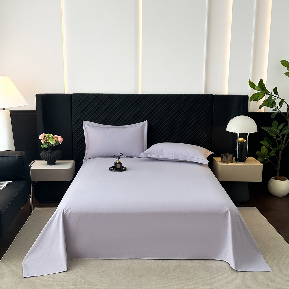 91家纺网 家纺一手货源 找家纺 宝时兰 2025新款加厚100%全棉长绒棉纯色磨毛单品床单纯棉枕套高密【提供买家秀/可定制其他尺寸】 丁香紫