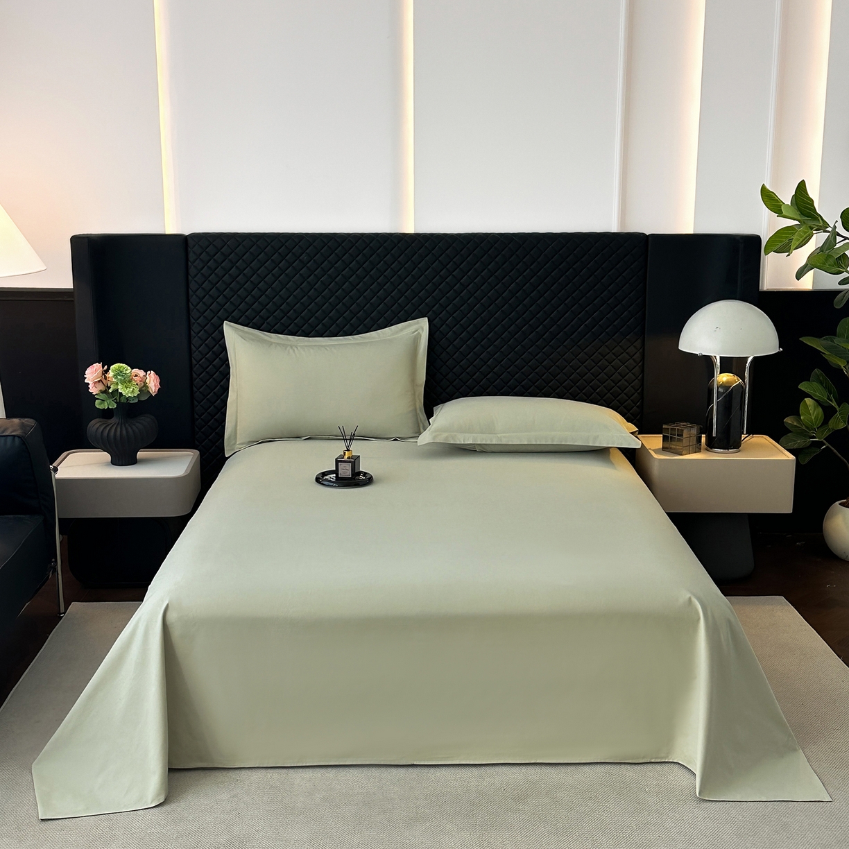 91家纺网 家纺一手货源 找家纺 宝时兰 2025新款加厚100%全棉长绒棉纯色磨毛单品床单纯棉枕套高密【提供买家秀/可定制其他尺寸】 沫绿