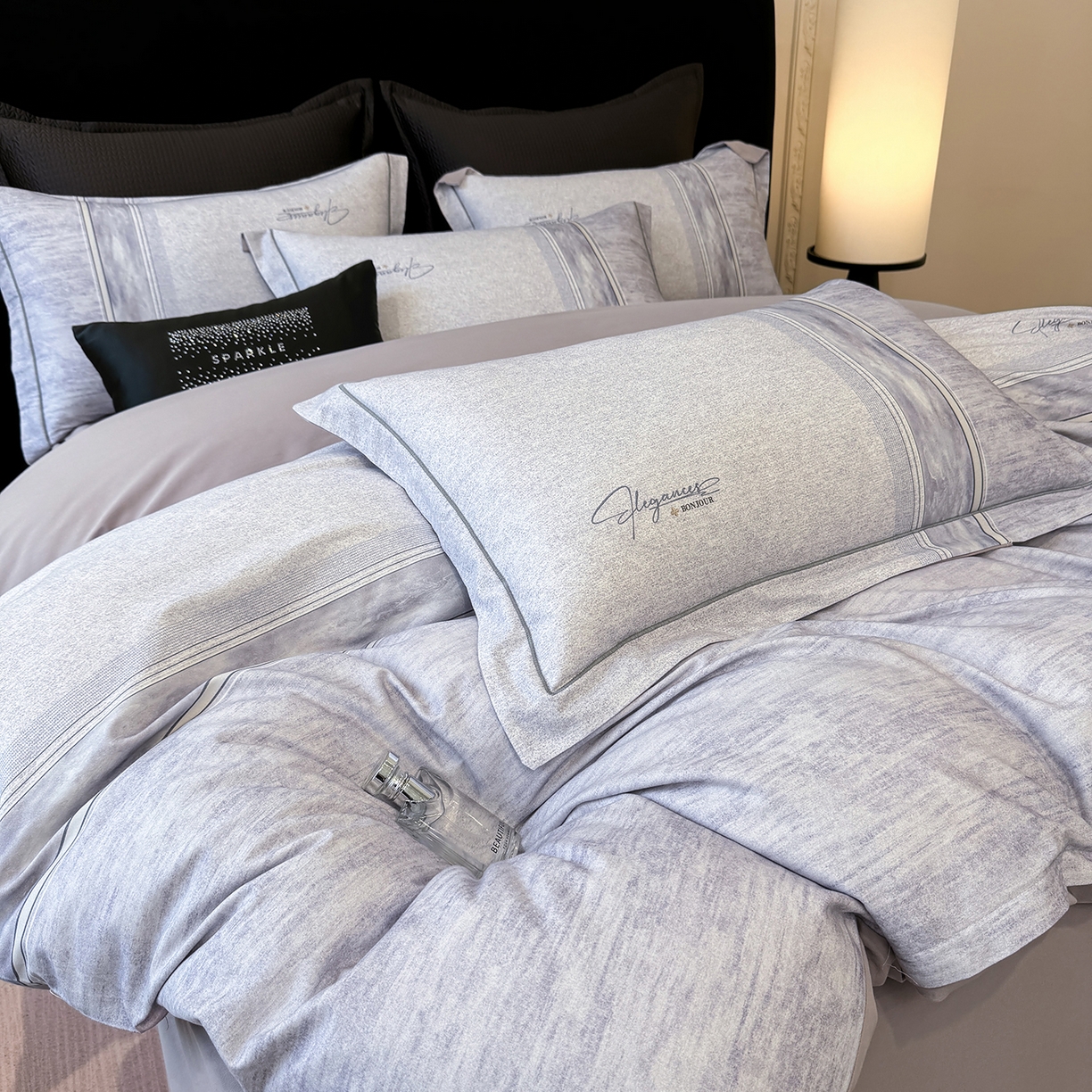 星座家纺 2025秋冬新款全棉磨毛数码印花四件套 枕月织梦-紫